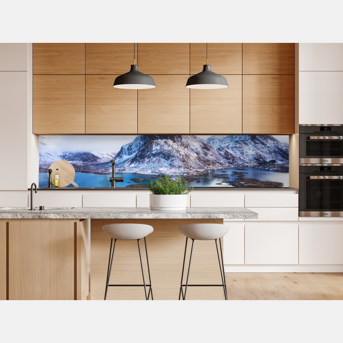 Naklejka repozycjonowalna Lofoty most i góra z lotu ptaka – Wallissimo® Naklejka repozycjonowalna Lofoty most i góra z lotu ptaka – Wallissimo®