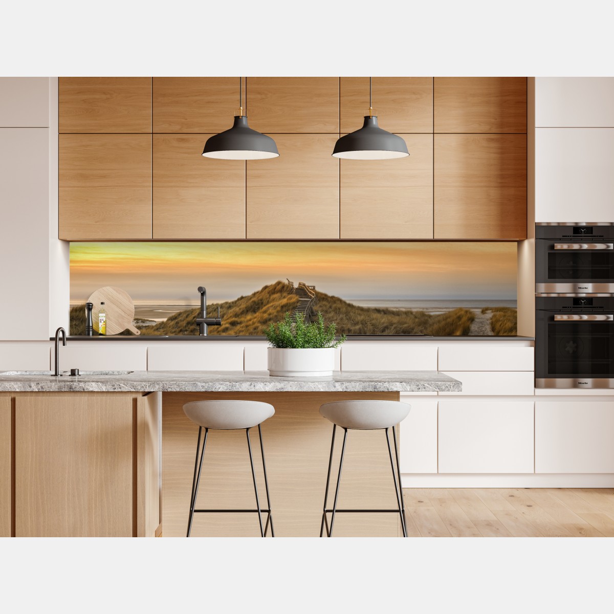 Naklejka repozycjonowalna zachód słońca nad plażą Amrum – Wallissimo® Naklejka repozycjonowalna zachód słońca nad plażą Amrum – Wallissimo®