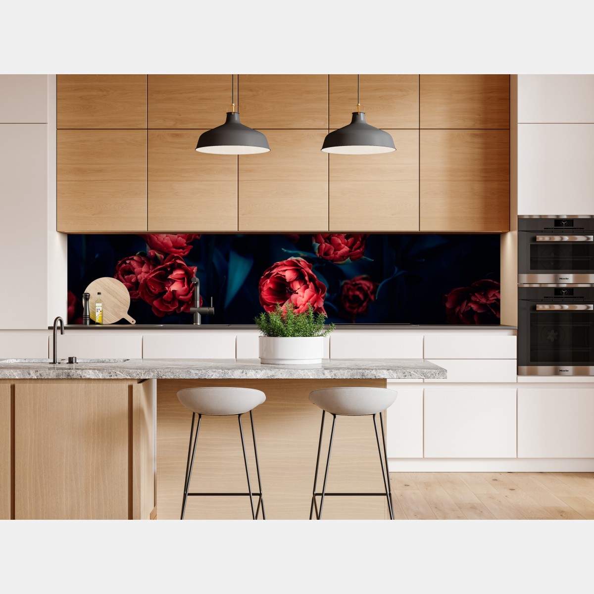 Naklejka repozycjonowalna ponury bukiet czerwonych tulipanów – Wallissimo® Naklejka repozycjonowalna ponury bukiet czerwonych tulipanów – Wallissimo®