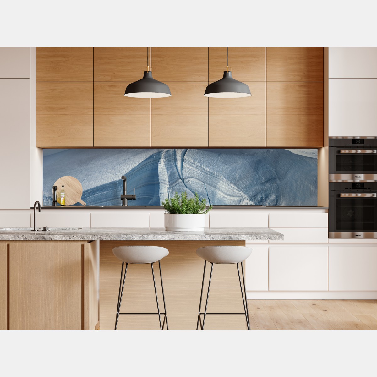 Naklejka repozycjonowalna lodowiec i szczelina w błękicie – Wallissimo® Naklejka repozycjonowalna lodowiec i szczelina w błękicie – Wallissimo®