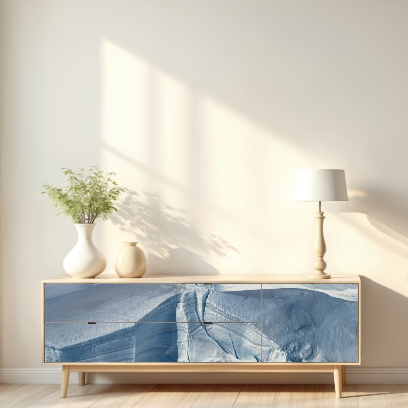 Naklejka repozycjonowalna lodowiec i szczelina w błękicie – Wallissimo® Naklejka repozycjonowalna lodowiec i szczelina w błękicie – Wallissimo®