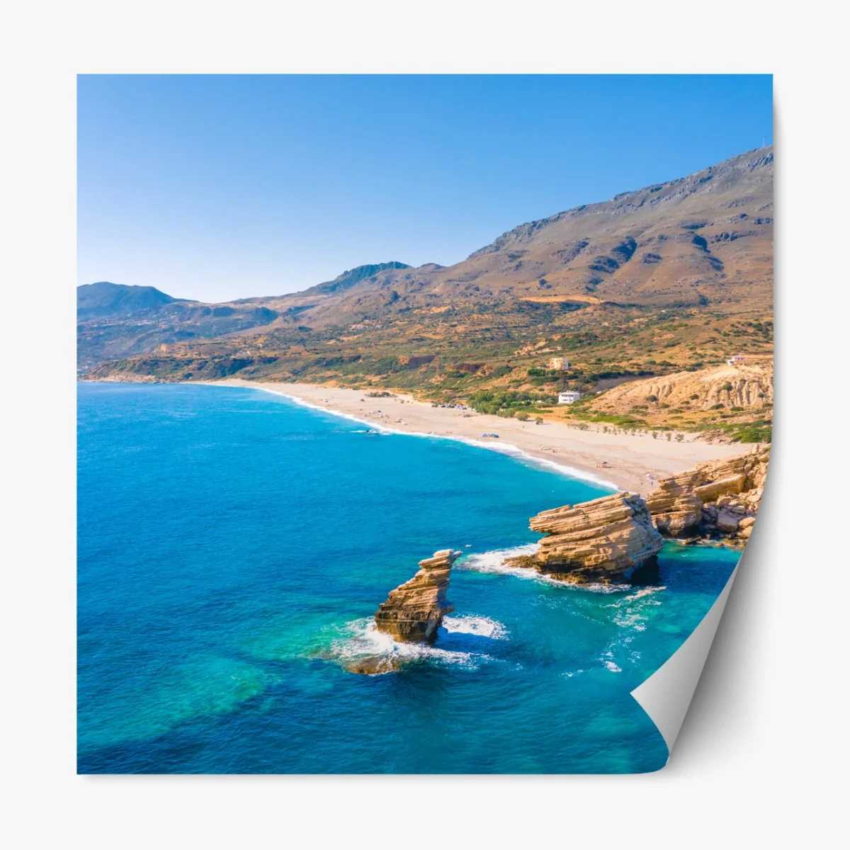 Naklejka repozycjonowalna turkusowe wybrzeże panorama plaży – Wallissimo® Naklejka repozycjonowalna turkusowe wybrzeże panorama plaży – Wallissimo®