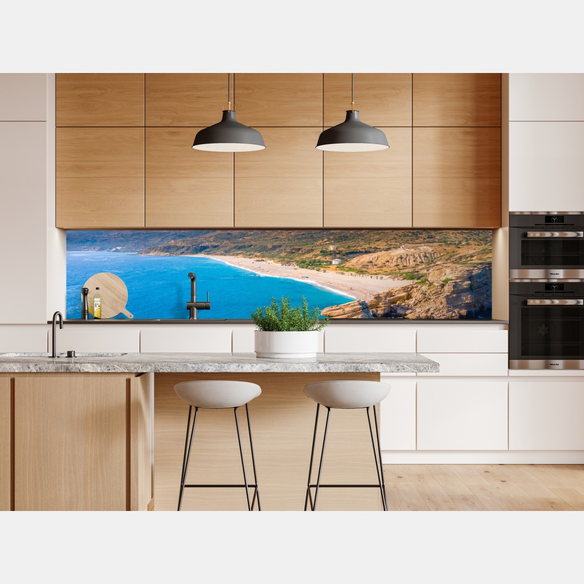 Naklejka repozycjonowalna turkusowe wybrzeże panorama plaży – Wallissimo® Naklejka repozycjonowalna turkusowe wybrzeże panorama plaży – Wallissimo®