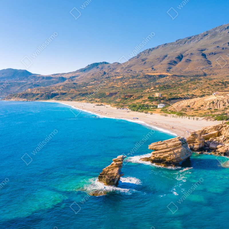 Naklejka repozycjonowalna turkusowe wybrzeże panorama plaży – Wallissimo® Naklejka repozycjonowalna turkusowe wybrzeże panorama plaży – Wallissimo®