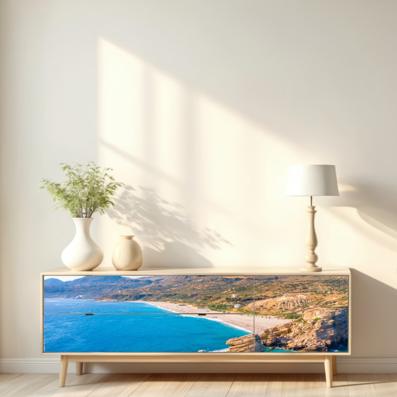 Naklejka repozycjonowalna turkusowe wybrzeże panorama plaży – Wallissimo® Naklejka repozycjonowalna turkusowe wybrzeże panorama plaży – Wallissimo®