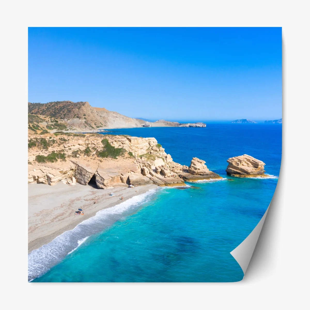 Naklejka repozycjonowalna turkusowa nadmorska oaza – Wallissimo® Naklejka repozycjonowalna turkusowa nadmorska oaza – Wallissimo®