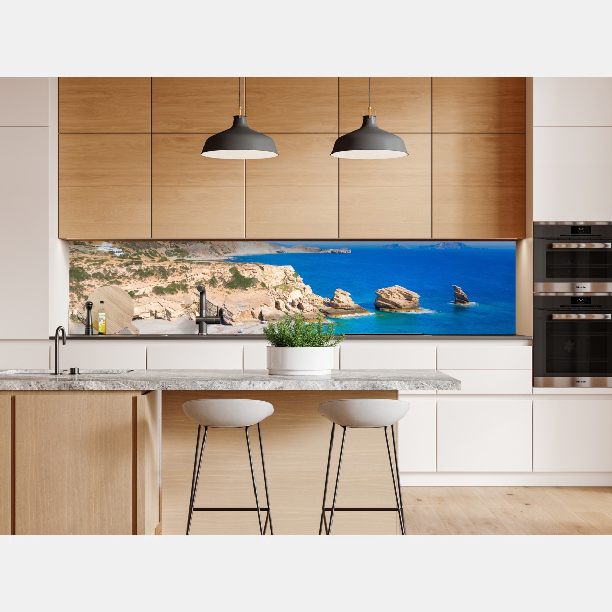 Naklejka repozycjonowalna turkusowa nadmorska oaza – Wallissimo® Naklejka repozycjonowalna turkusowa nadmorska oaza – Wallissimo®