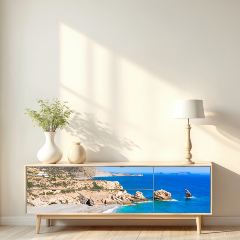 Naklejka repozycjonowalna turkusowa nadmorska oaza – Wallissimo® Naklejka repozycjonowalna turkusowa nadmorska oaza – Wallissimo®