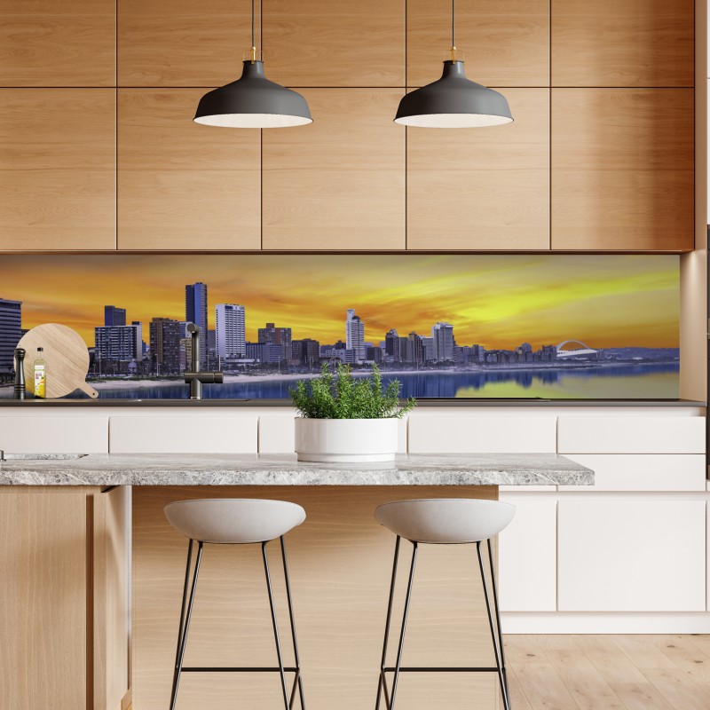 Naklejka repozycjonowalna widok z lotu ptaka na zatokę Port de Sóller – Wallissimo®