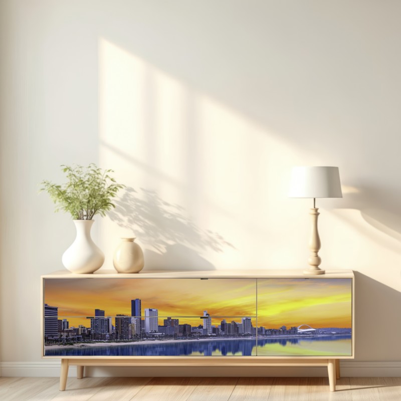 Naklejka repozycjonowalna Durban zmierzchowa panorama nad plażą – Wallissimo® Naklejka repozycjonowalna Durban zmierzchowa panorama nad plażą – Wallissimo®