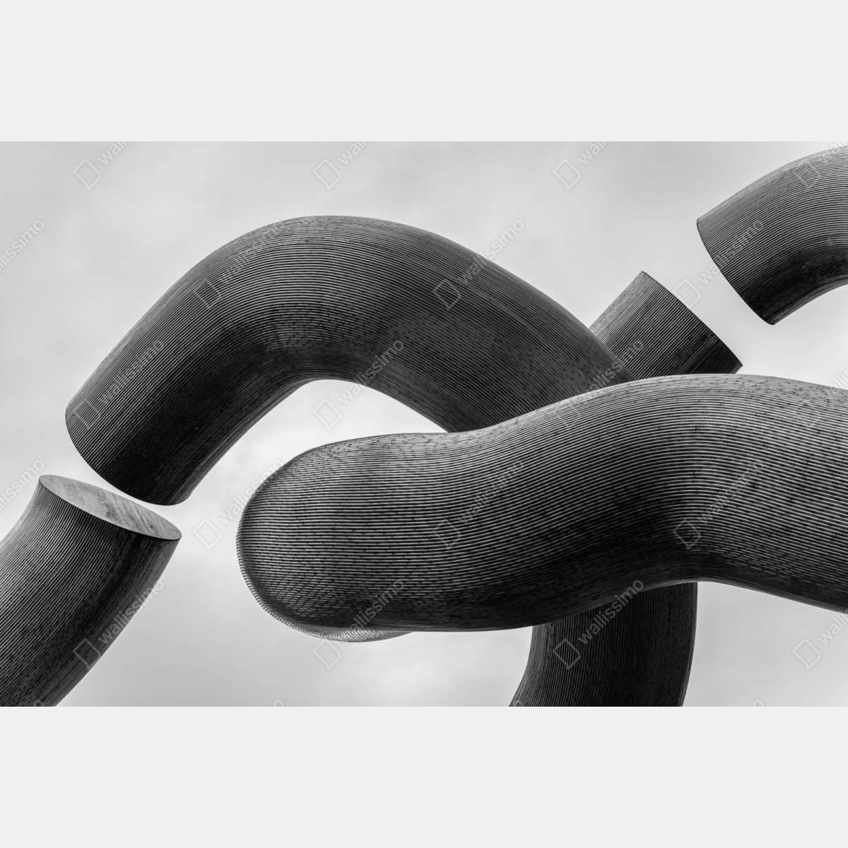 Naklejka repozycjonowalna krzywe formy abstrakcyjna rzeźba w odcieniach szarości – Wallissimo® Naklejka repozycjonowalna krzywe formy abstrakcyjna rzeźba w odcieniach szarości – Wallissimo®