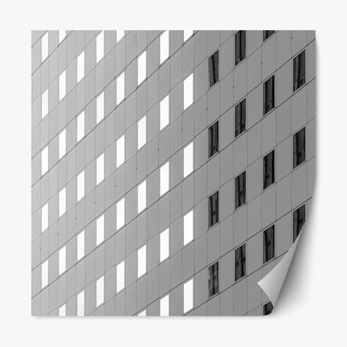 Naklejka repozycjonowalna minimalistyczna fasada z geometrycznym wzorem – Wallissimo® Naklejka repozycjonowalna minimalistyczna fasada z geometrycznym wzorem – Wallissimo®