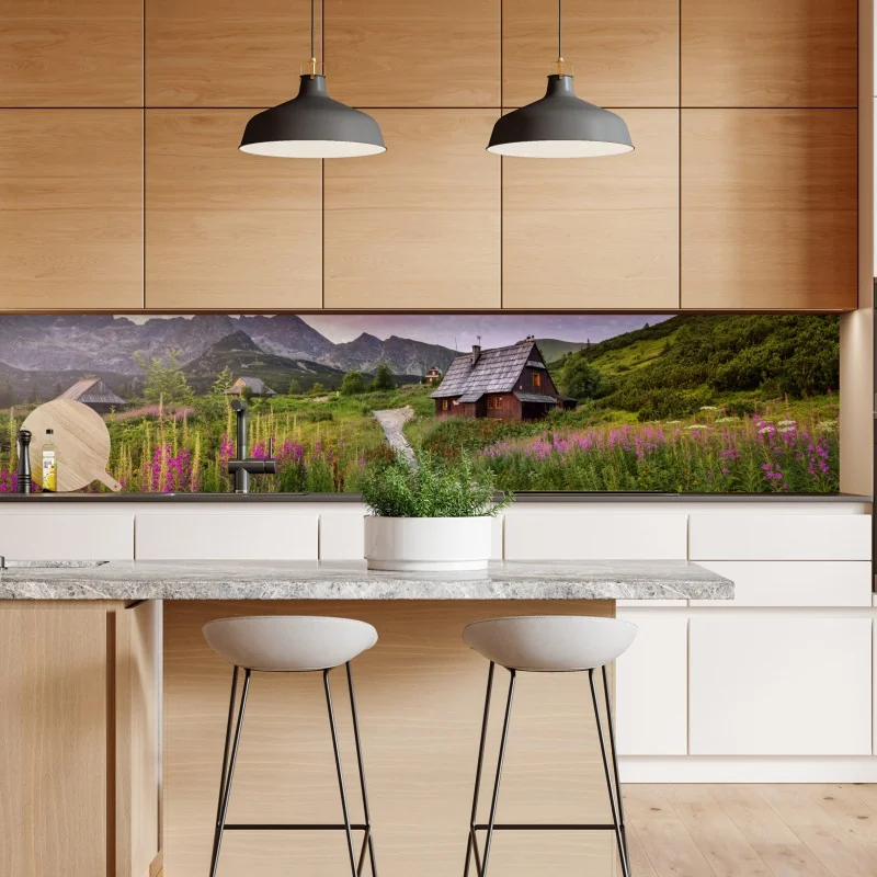 Naklejka repozycjonowalna tropikalny zachód słońca z sylwetkami palm – Wallissimo®