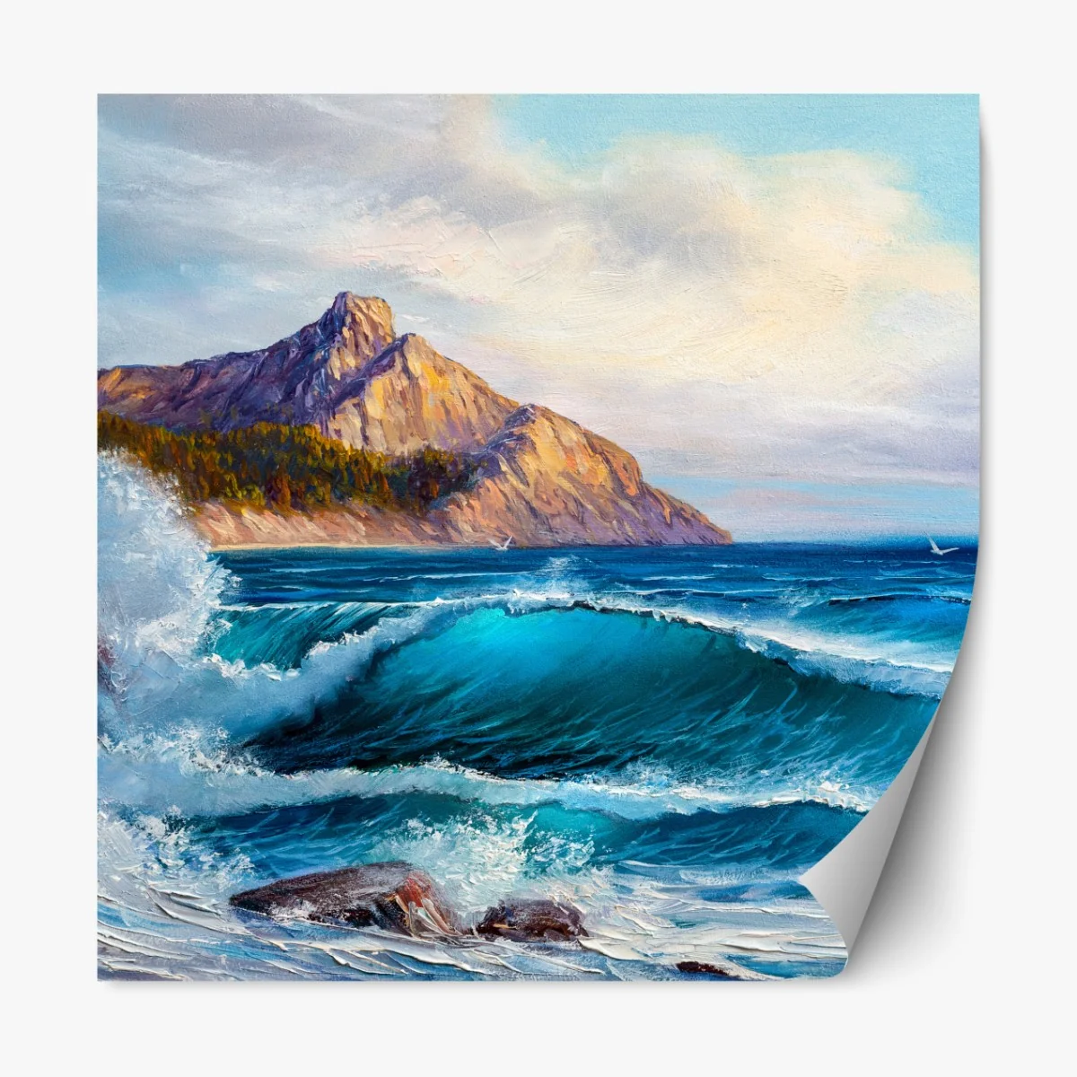 Naklejka repozycjonowalna turkusowa fala - pejzaż morski – Wallissimo® Naklejka repozycjonowalna turkusowa fala - pejzaż morski – Wallissimo®