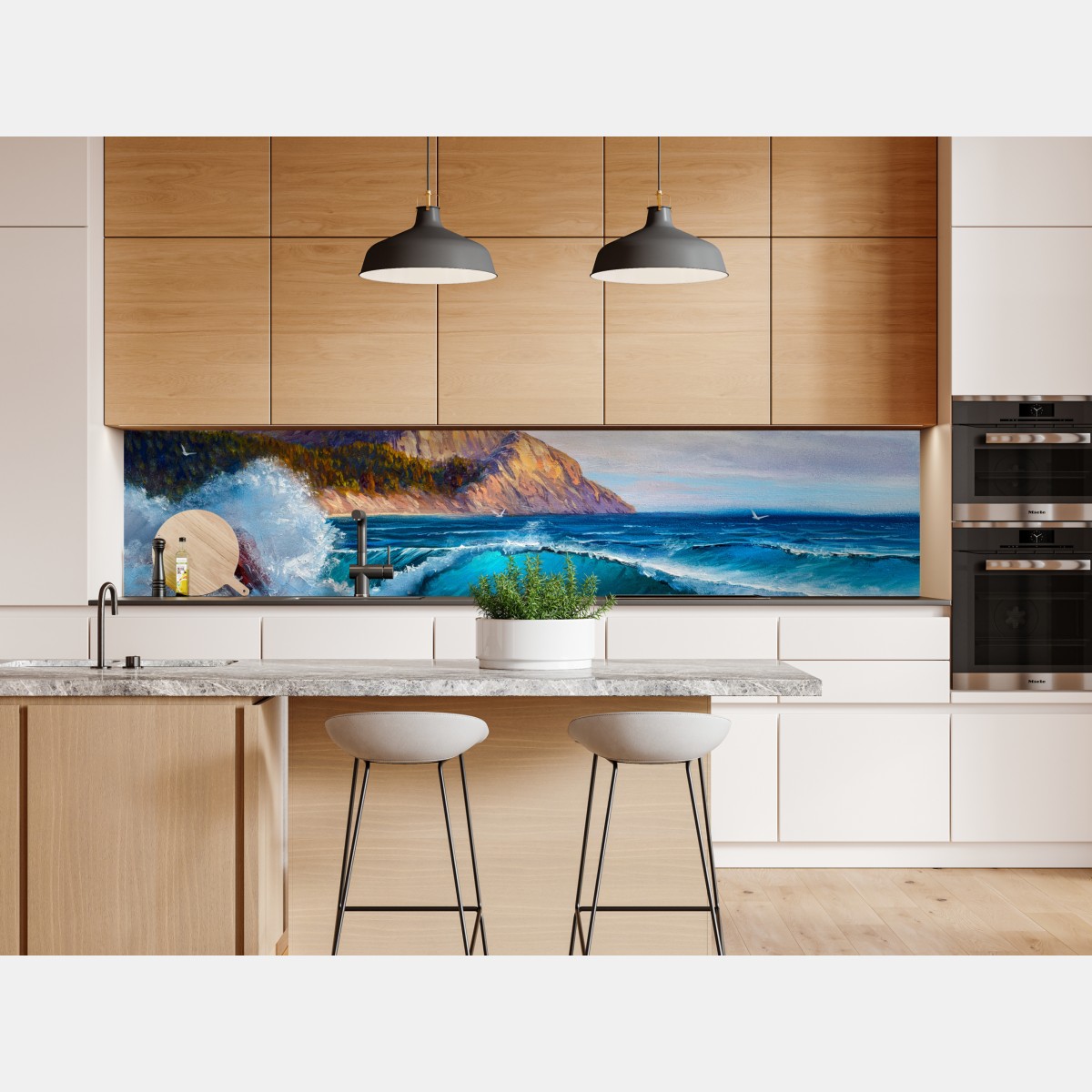 Naklejka repozycjonowalna turkusowa fala - pejzaż morski – Wallissimo® Naklejka repozycjonowalna turkusowa fala - pejzaż morski – Wallissimo®