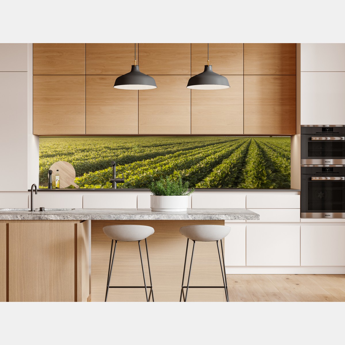 Naklejka repozycjonowalna słoneczne pole soi o zmierzchu – Wallissimo® Naklejka repozycjonowalna słoneczne pole soi o zmierzchu – Wallissimo®