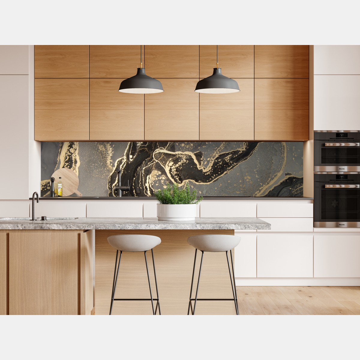 Naklejka repozycjonowalna luksusowy czarno-złoty marmur abstrakcyjny – Wallissimo® Naklejka repozycjonowalna luksusowy czarno-złoty marmur abstrakcyjny – Wallissimo®