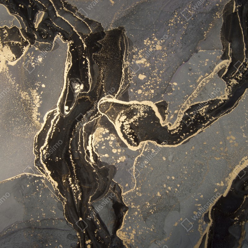 Naklejka repozycjonowalna luksusowy czarno-złoty marmur abstrakcyjny – Wallissimo® Naklejka repozycjonowalna luksusowy czarno-złoty marmur abstrakcyjny – Wallissimo®