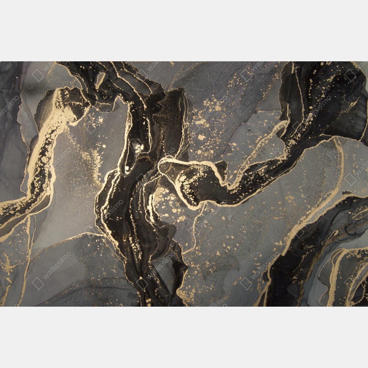 Naklejka repozycjonowalna luksusowy czarno-złoty marmur abstrakcyjny – Wallissimo® Naklejka repozycjonowalna luksusowy czarno-złoty marmur abstrakcyjny – Wallissimo®