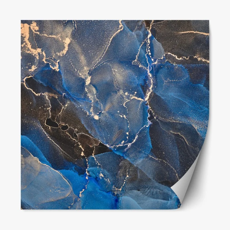 Naklejka repozycjonowalna ornamentalny złoty wzór chmur – Wallissimo®