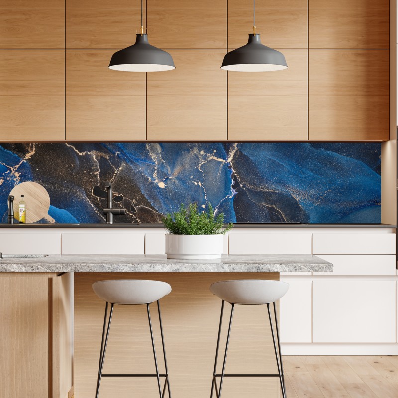 Naklejka repozycjonowalna ornamentalny złoty wzór chmur – Wallissimo®