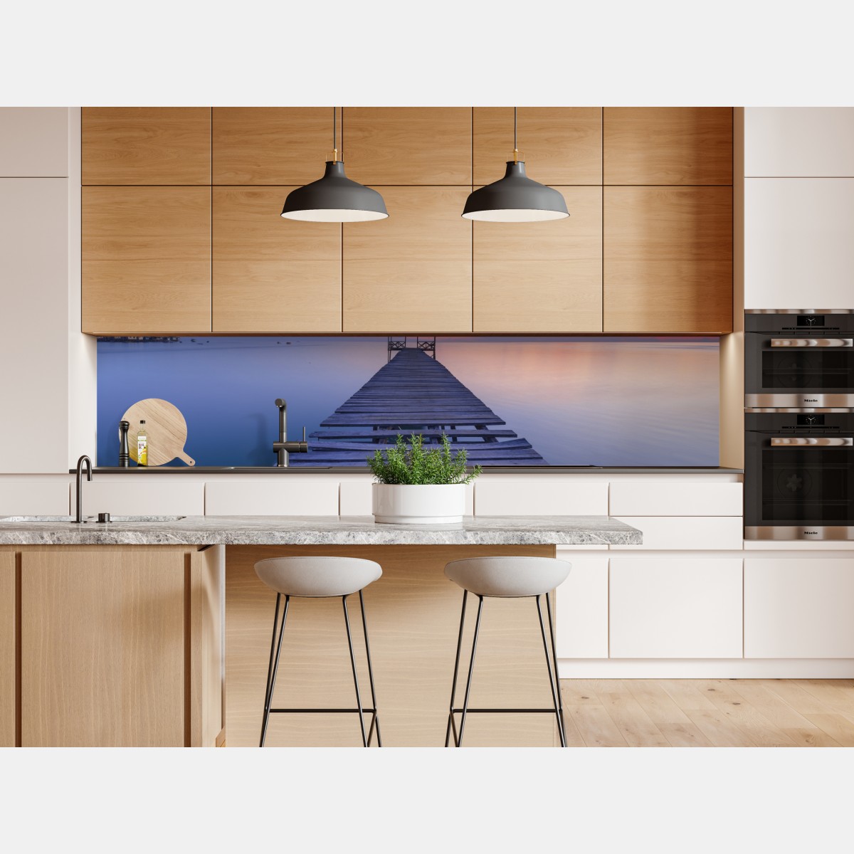 Naklejka repozycjonowalna spokojne drewniane molo o zachodzie słońca – Wallissimo® Naklejka repozycjonowalna spokojne drewniane molo o zachodzie słońca – Wallissimo®