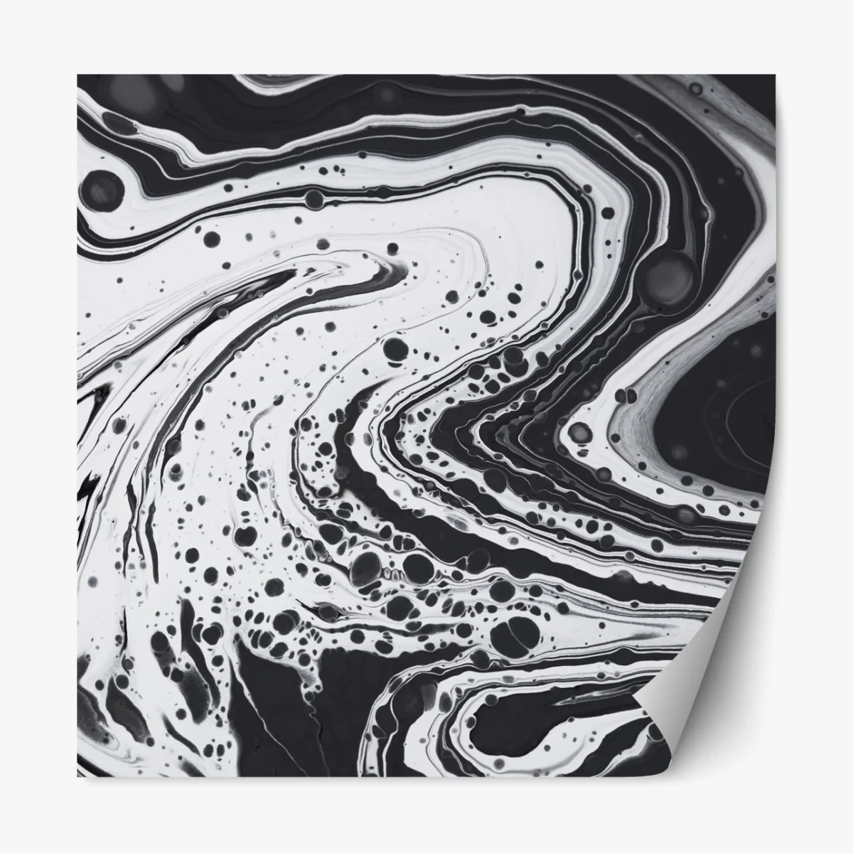 Naklejka repozycjonowalna czarno-biała marmurowa abstrakcja – Wallissimo® Naklejka repozycjonowalna czarno-biała marmurowa abstrakcja – Wallissimo®