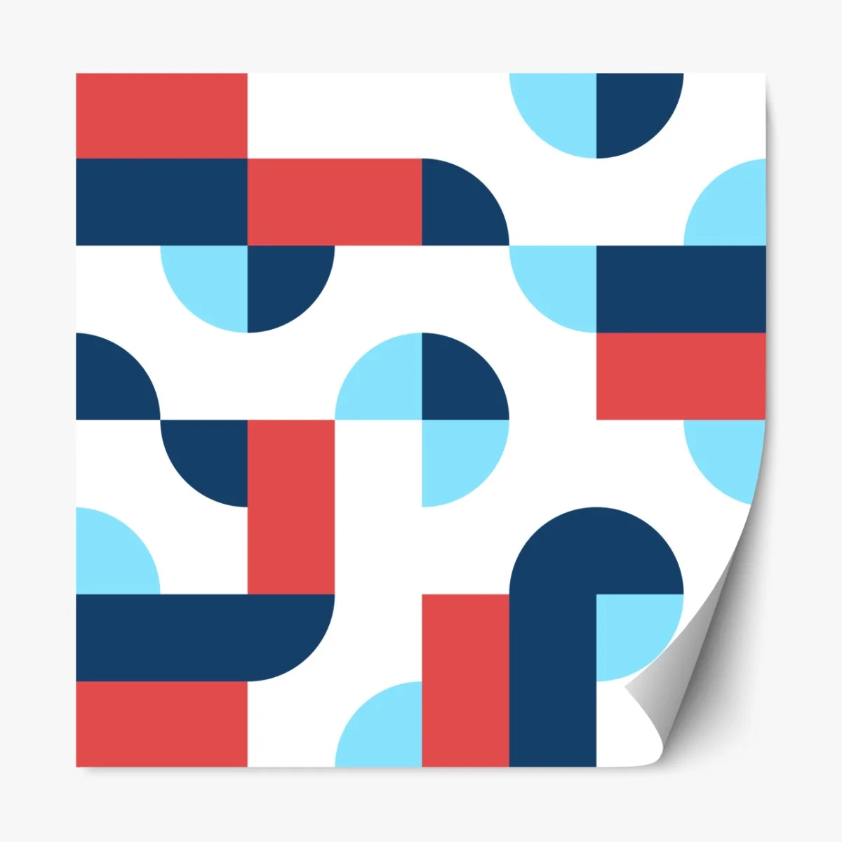 Naklejka repozycjonowalna odważny geometryczny wzór w granacie i koralu – Wallissimo® Naklejka repozycjonowalna odważny geometryczny wzór w granacie i koralu – Wallissimo®