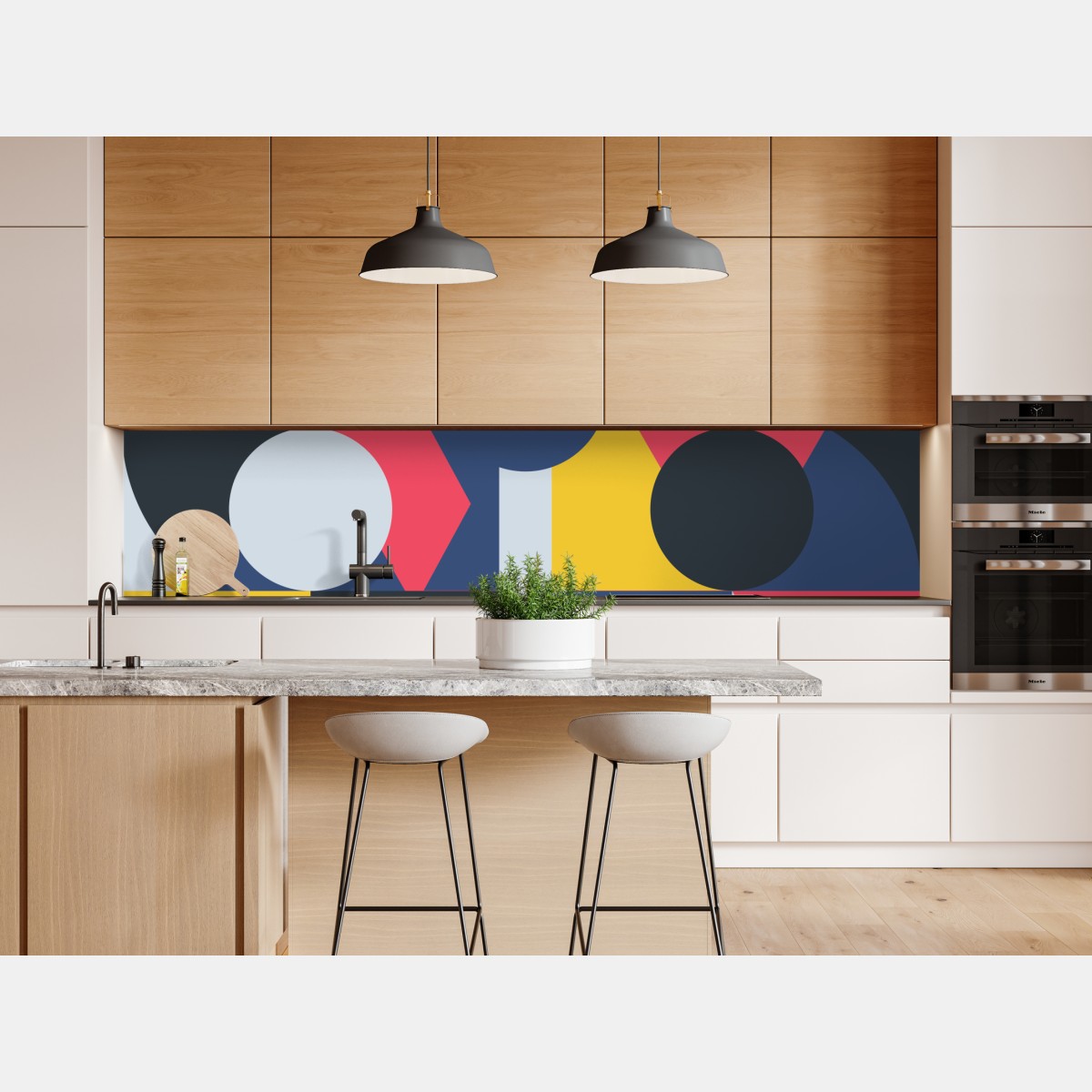 Naklejka repozycjonowalna żywa geometryczna kompozycja – Wallissimo® Naklejka repozycjonowalna żywa geometryczna kompozycja – Wallissimo®