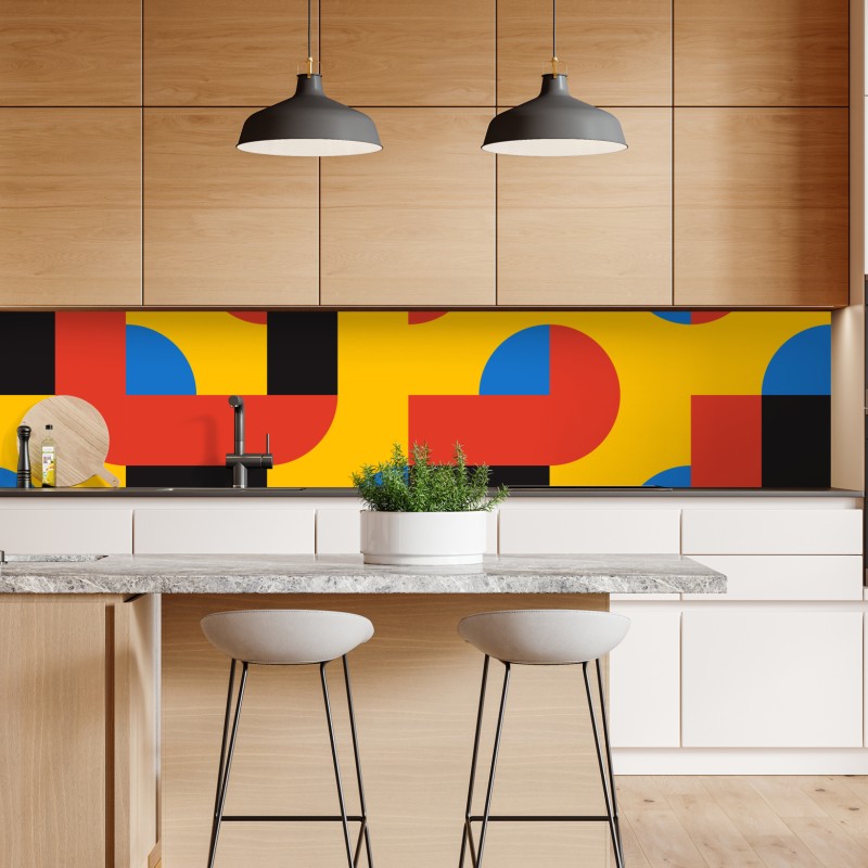 Naklejka repozycjonowalna odważny geometryczny wzór na ścianę – Wallissimo® Naklejka repozycjonowalna odważny geometryczny wzór na ścianę – Wallissimo®