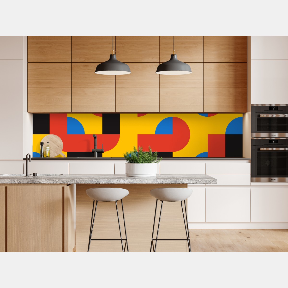 Naklejka repozycjonowalna odważny geometryczny wzór na ścianę – Wallissimo® Naklejka repozycjonowalna odważny geometryczny wzór na ścianę – Wallissimo®