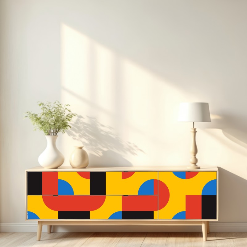 Naklejka repozycjonowalna odważny geometryczny wzór na ścianę – Wallissimo® Naklejka repozycjonowalna odważny geometryczny wzór na ścianę – Wallissimo®