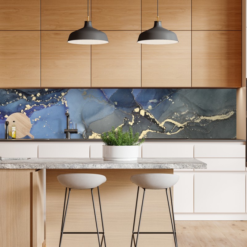 Naklejka repozycjonowalna słoneczna uliczka nad morzem z widokiem na zatokę – Wallissimo®