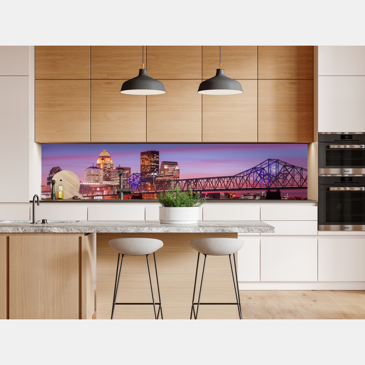 Naklejka repozycjonowalna Louisville panorama miasta o zmierzchu – Wallissimo® Naklejka repozycjonowalna Louisville panorama miasta o zmierzchu – Wallissimo®