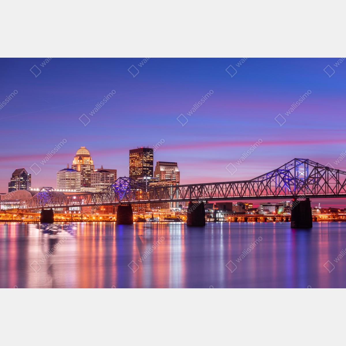 Naklejka repozycjonowalna Louisville panorama miasta o zmierzchu – Wallissimo® Naklejka repozycjonowalna Louisville panorama miasta o zmierzchu – Wallissimo®