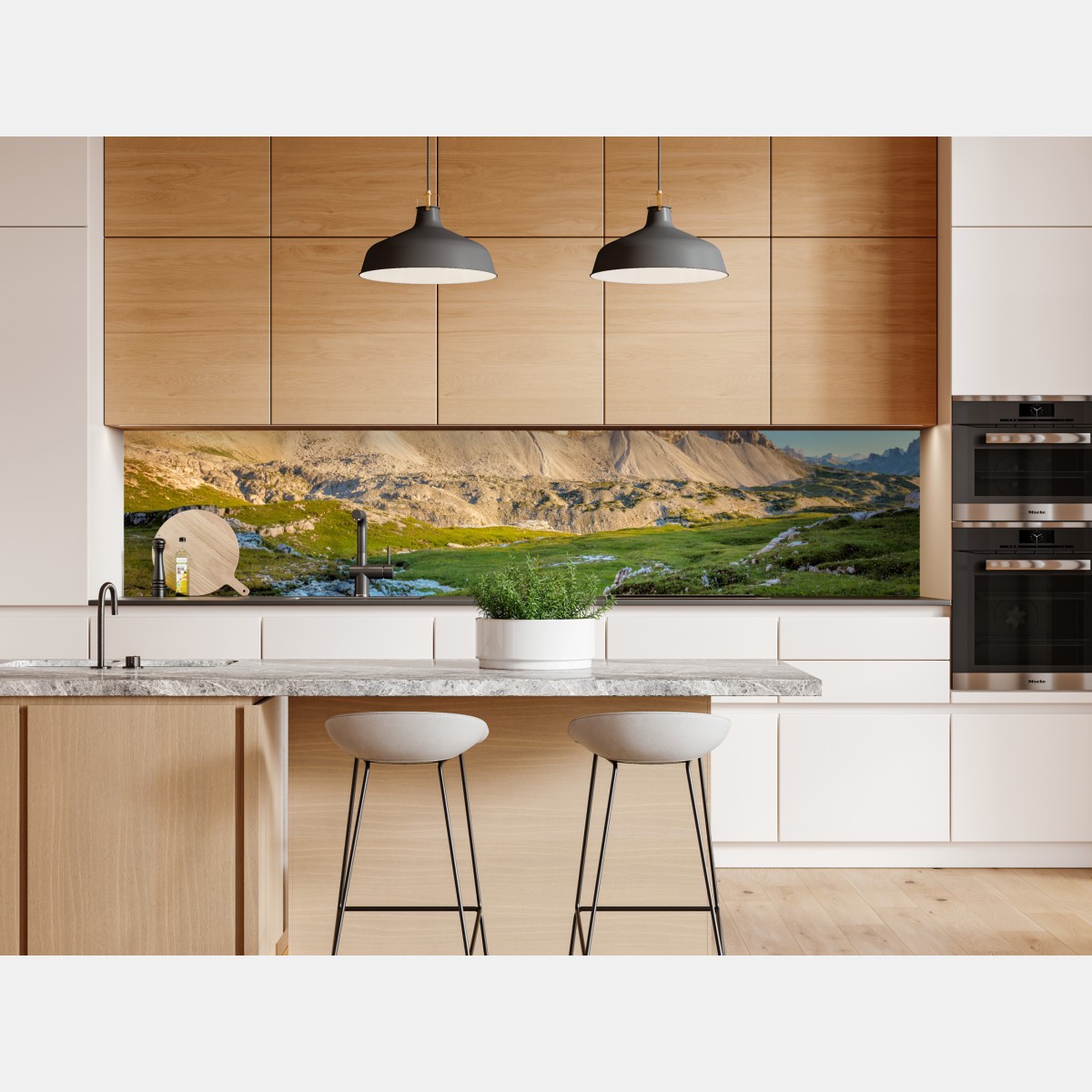 Naklejka repozycjonowalna Tre Cime di Lavaredo nad alpejską łąką – Wallissimo® Naklejka repozycjonowalna Tre Cime di Lavaredo nad alpejską łąką – Wallissimo®