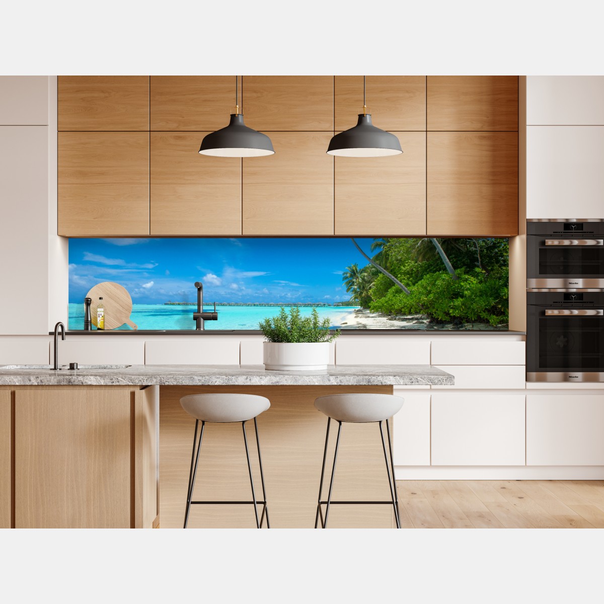 Naklejka repozycjonowalna tropikalna plaża na Malediwach – Wallissimo® Naklejka repozycjonowalna tropikalna plaża na Malediwach – Wallissimo®