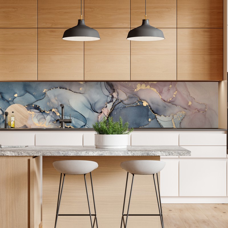 Naklejka repozycjonowalna żywa różowa abstrakcja płynna – Wallissimo®