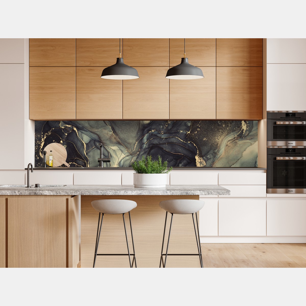 Naklejka repozycjonowalna luksusowa abstrakcja alkoholowa ze złotymi żyłkami – Wallissimo® Naklejka repozycjonowalna luksusowa abstrakcja alkoholowa ze złotymi żyłkami – Wallissimo®