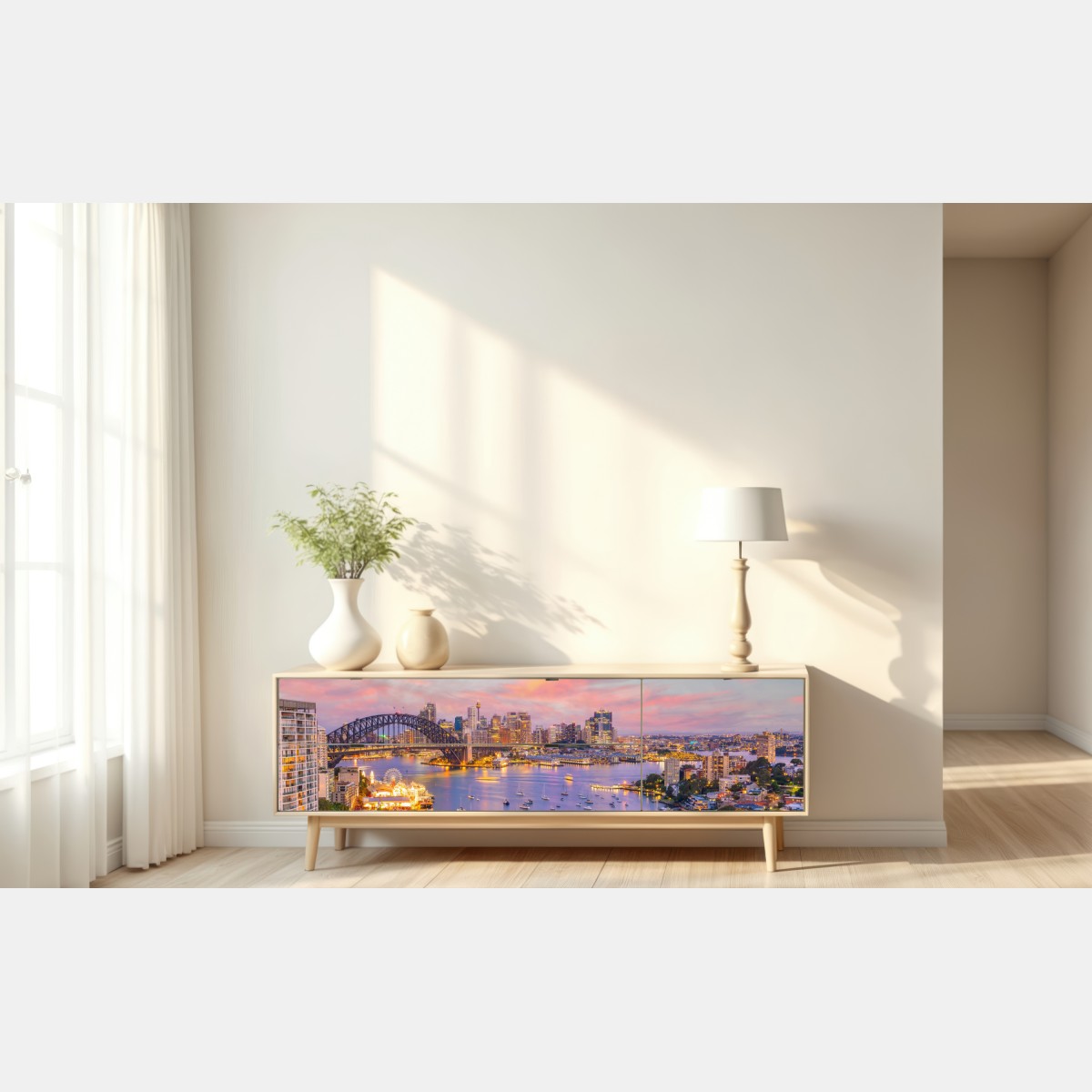 Naklejka repozycjonowalna zachód słońca nad Sydney – Wallissimo® Naklejka repozycjonowalna zachód słońca nad Sydney – Wallissimo®