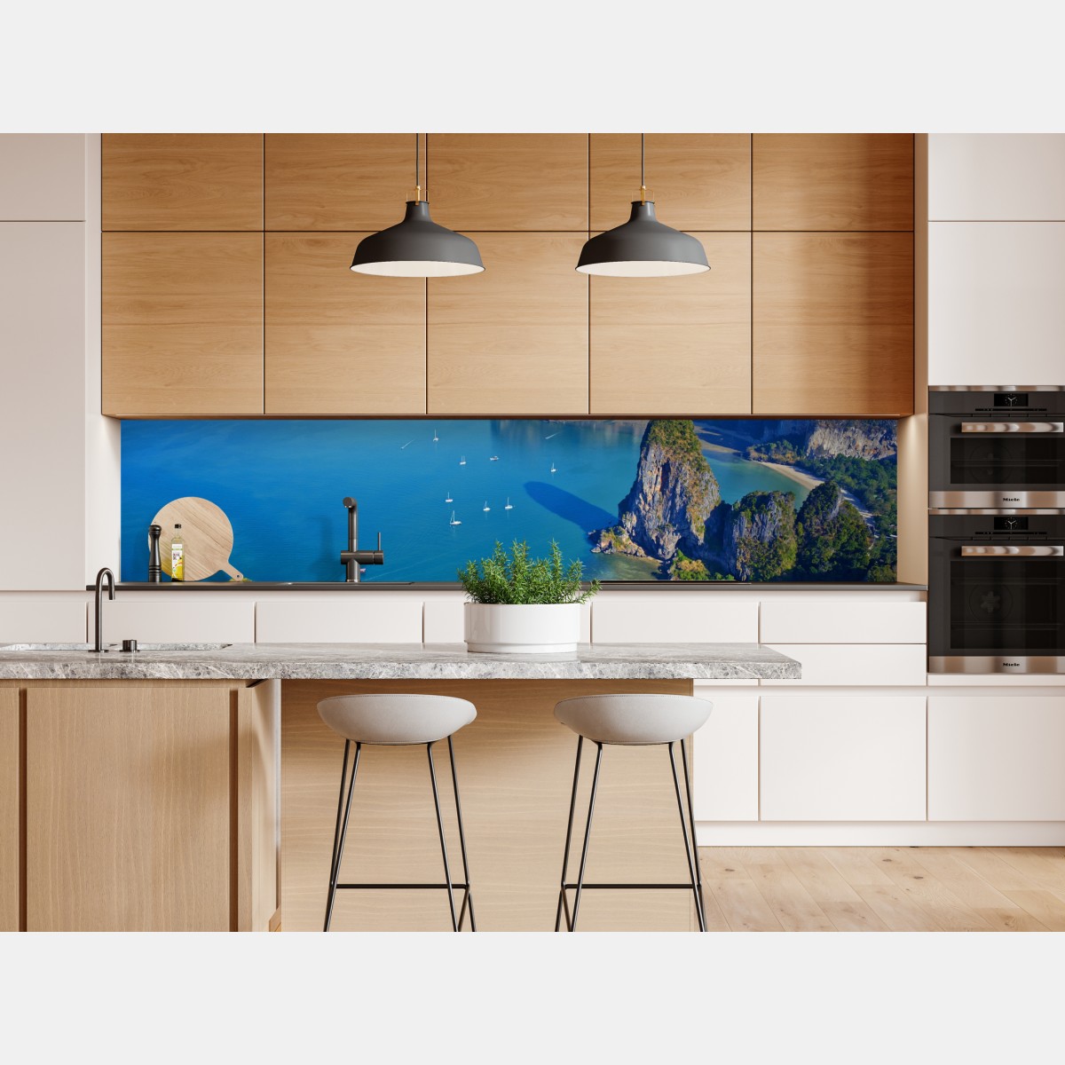 Naklejka repozycjonowalna lazurowe wyspy i klify nad brzegiem morza – Wallissimo® Naklejka repozycjonowalna lazurowe wyspy i klify nad brzegiem morza – Wallissimo®