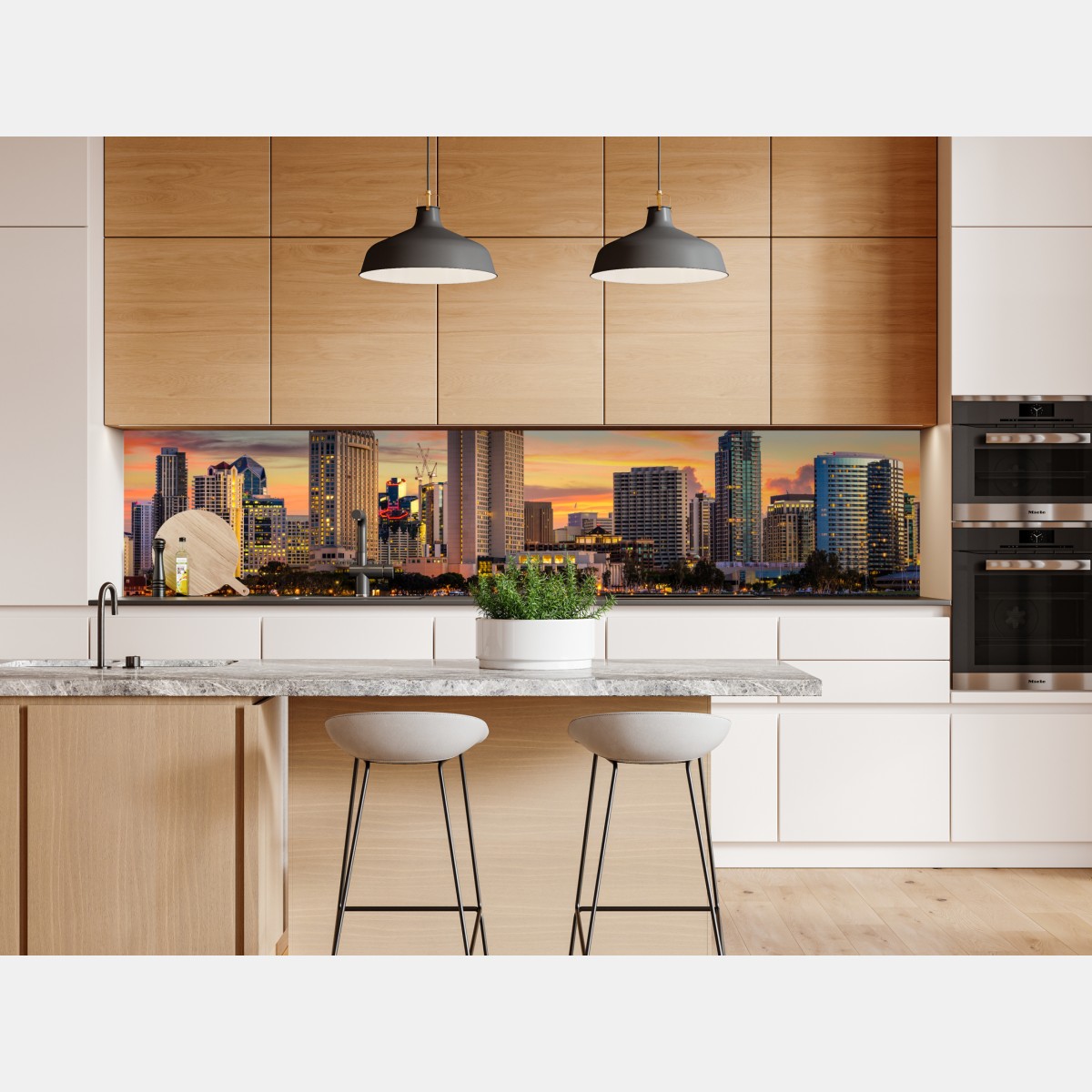 Naklejka repozycjonowalna San Diego zachód słońca panorama miasta – Wallissimo® Naklejka repozycjonowalna San Diego zachód słońca panorama miasta – Wallissimo®