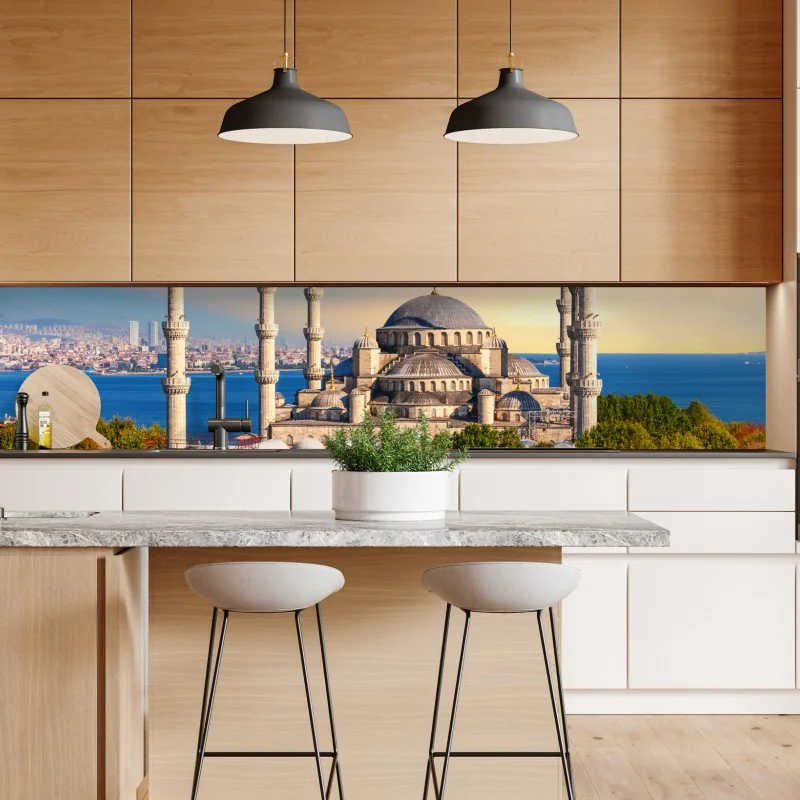 Naklejka repozycjonowalna złoty liść monstera na białym tle – Wallissimo®