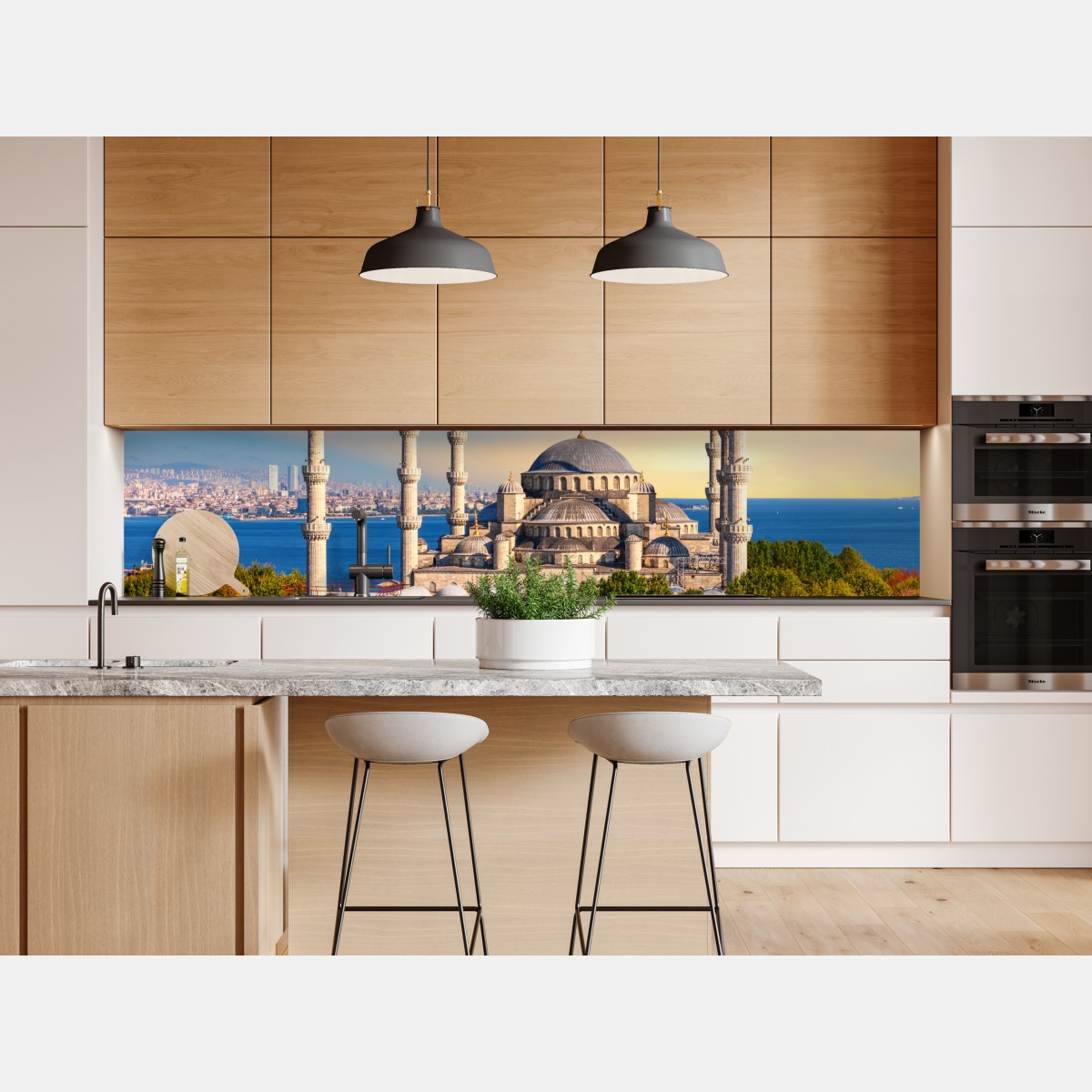 Naklejka repozycjonowalna Stambuł z Błękitnym Meczetem o zachodzie słońca – Wallissimo® Naklejka repozycjonowalna Stambuł z Błękitnym Meczetem o zachodzie słońca – Wallissimo®