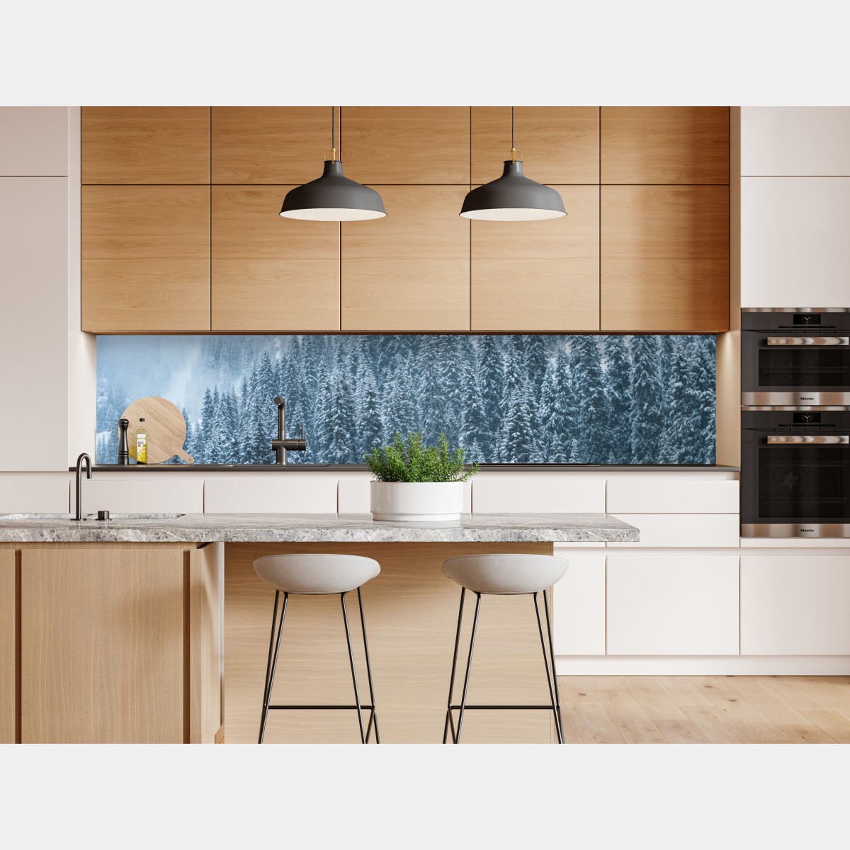 Naklejka repozycjonowalna mglisty ośnieżony las sosnowy – Wallissimo® Naklejka repozycjonowalna mglisty ośnieżony las sosnowy – Wallissimo®