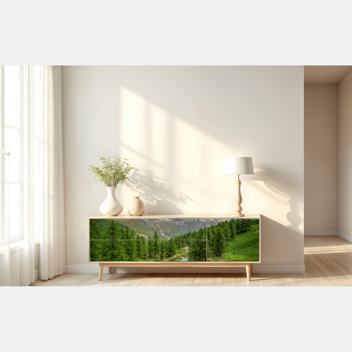 Naklejka repozycjonowalna błękitne jezioro przy Cervinia – Wallissimo® Naklejka repozycjonowalna błękitne jezioro przy Cervinia – Wallissimo®