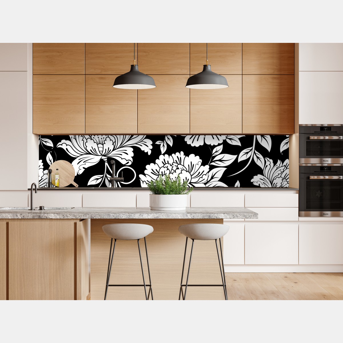 Naklejka repozycjonowalna monochromatyczny wzór kwiatowy – Wallissimo® Naklejka repozycjonowalna monochromatyczny wzór kwiatowy – Wallissimo®