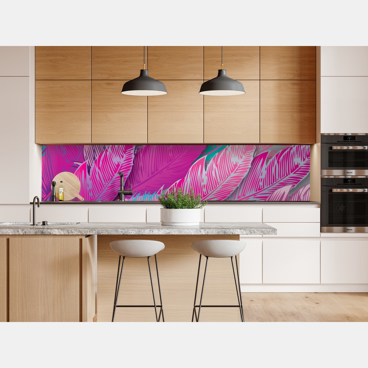 Naklejka repozycjonowalna iryzujący różowy wzór piór – Wallissimo® Naklejka repozycjonowalna iryzujący różowy wzór piór – Wallissimo®