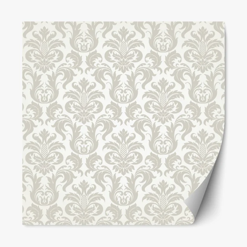 Naklejka repozycjonowalna elegancki beżowy wzór damask