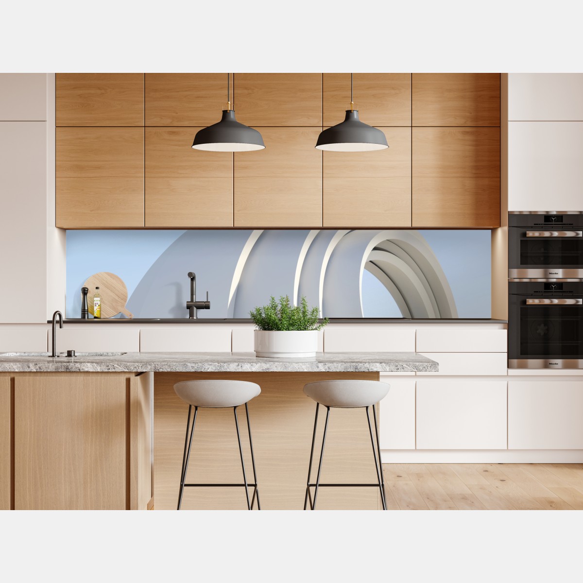 Naklejka repozycjonowalna minimalistyczna rzeźba łuku – Wallissimo® Naklejka repozycjonowalna minimalistyczna rzeźba łuku – Wallissimo®